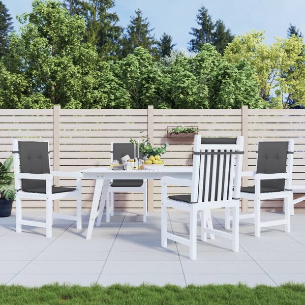 vidaXL Stólsessur Lágt Bak 4stk. Reykgráar blanda 100x50x4cm Tauáklæði