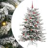 vidaXL Gervi hengdu j&oacute;latr&eacute; Me&eth; LED r&aelig;ma lj&oacute;sum Hv&iacute;tt 150 cm PE og PVC