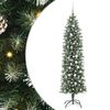 vidaXL Gervi mj&oacute; j&oacute;latr&eacute; me&eth; 300 LED me&eth; standi Gr&aelig;nn og hv&iacute;tur 210 cm
