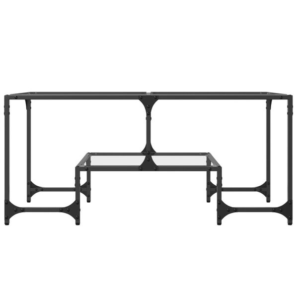 vidaXL Sófaborð með Glærri Glerplötu 98,5x50x45 cm Stál