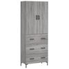 vidaXL H&aacute;r Sk&aacute;pur Gr&aacute;r Sonoma 69,5x34x180 cm Samsettur Vi&eth;ur