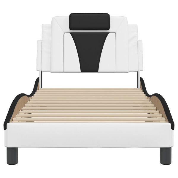 vidaXL R&uacute;mgrind Viana &aacute;n D&yacute;nu Hv&iacute;tt og Svart 90x200 cm Gervile&eth;ur