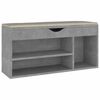 vidaXL Sk&oacute;bekkur me&eth; Sessu Steypugr&aacute;r 104x30x49 cm Samsettur Vi&eth;ur