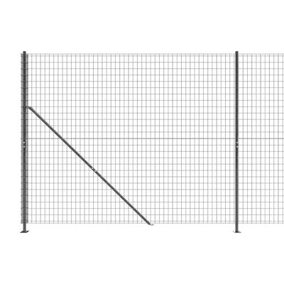 vidaXL Vírnetsgirðing með Jarðfestingu Reykgrá 1,8x25 m