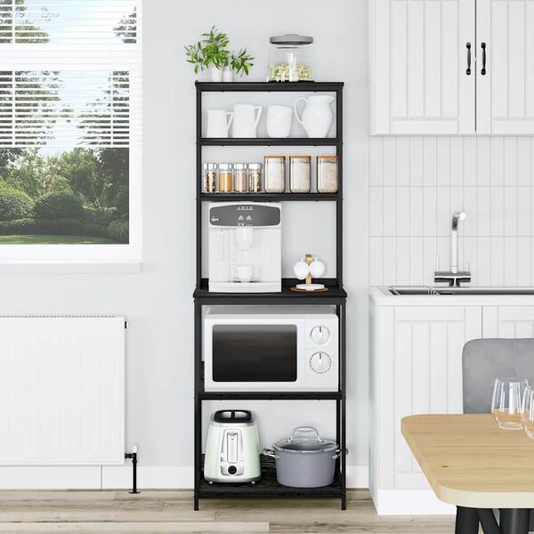 vidaXL Eldh&uacute;s hillu Svartur Eik 60 x 40 x 168 cm Samsettur vi&eth;ur