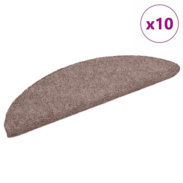 vidaXL Stigamottur sj&aacute;lfl&iacute;mandi 10 stk 56x17x3 cm lj&oacute;sbr&uacute;nar h&aacute;lfhringlaga