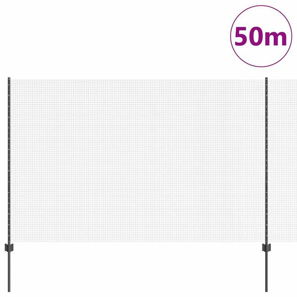 vidaXL Gir&eth;ing me&eth; p&oacute;st Gr&aacute;r 1,5 x 50 m St&aacute;l og PVC
