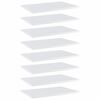 vidaXL B&oacute;kahillur 8 stk. H&aacute;glans Hv&iacute;tar 60x40x1,5 cm Sp&oacute;naplata