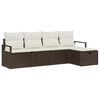 vidaXL Gar&eth;s&oacute;fa sett me&eth; p&uacute;&eth;i me&eth; geymslu 5 pcs Br&uacute;nn Poly rattan