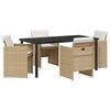 vidaXL Gar&eth;ur bor&eth;sett 5 pcs Drapplita&eth;ur p&oacute;l&yacute;rattan