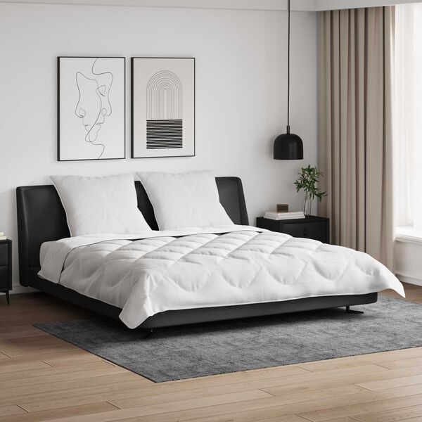 vidaXL R&uacute;mfatasett me&eth; kodda 3 pcs Hv&iacute;tt Mikrof&iacute;ber og d&uacute;nfja&eth;rir