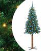 vidaXL Mj&oacute;tt j&oacute;latr&eacute; me&eth; 300 LED Gr&aelig;nn 180 cm PVC og solid furuvi&eth;