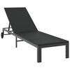 vidaXL Sunbed 1-Pers&oacute;na Svartur 206 x 62.5 x 74 cm p&oacute;l&yacute;rattan