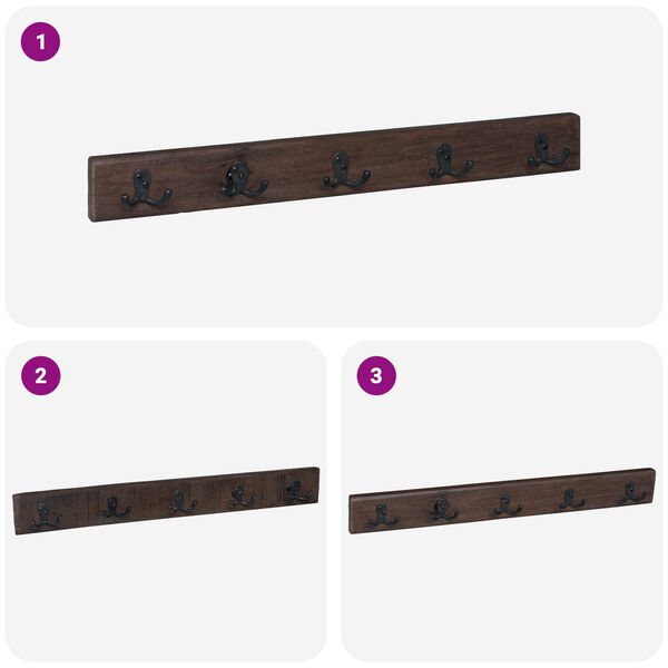 vidaXL Hangari Br&uacute;nn 60 x 7 x 8 cm Solid endurheimt tr&eacute;