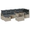 vidaXL Gar&eth;s&oacute;fa sett me&eth; p&uacute;&eth;i me&eth; geymslu 8 pcs Lj&oacute;sgr&aacute;tt Poly rattan