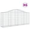 vidaXL Bogadregnir Grj&oacute;tkassar 6 stk. 200x30x80/100 cm Sinkh&uacute;&eth;a&eth; J&aacute;rn