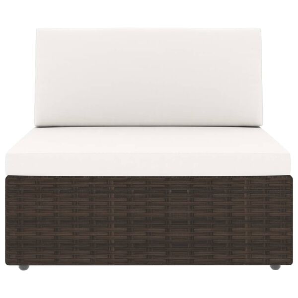 vidaXL 7 Hluta Garðsófasett Pólýrattan Brúnt