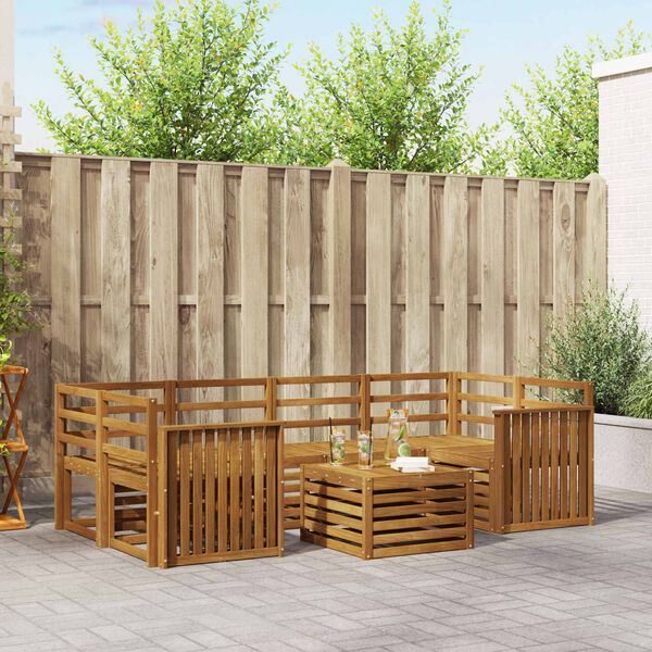 vidaXL S&oacute;fasett 7 pcs N&aacute;tt&uacute;rulegur Hrein akas&iacute;utr&eacute;