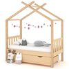 vidaXL Kids R&uacute;mgrind me&eth; sk&uacute;ffu Solid Pine Wood 70x140 cm