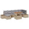 vidaXL Gar&eth;s&oacute;fa sett me&eth; p&uacute;&eth;i 8 pcs Drapplita&eth;ur p&oacute;l&yacute;rattan