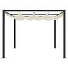 vidaXL Garden Gazebo með útdraganlegu þakkremi 3x3 m stáli