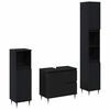 vidaXL Ba&eth;herbergismublasett 3 pcs Svartur Eik 30 x 30 x 190 cm