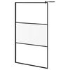 vidaXL Sturtuveggur f/ Walk-in Sturtu 115x195cm Matt Hert Gler Svartur