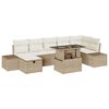 vidaXL Gar&eth;s&oacute;fa sett 8 pcs Drapplita&eth;ur p&oacute;l&yacute;rattan
