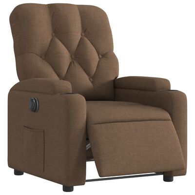 vidaXL Electric Recliner stóll Brúnt efni