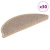 vidaXL Stigamottur Sj&aacute;lfl&iacute;mandi Sisal-Look 30 stk 56x17x3cm Lj&oacute;s Beige
