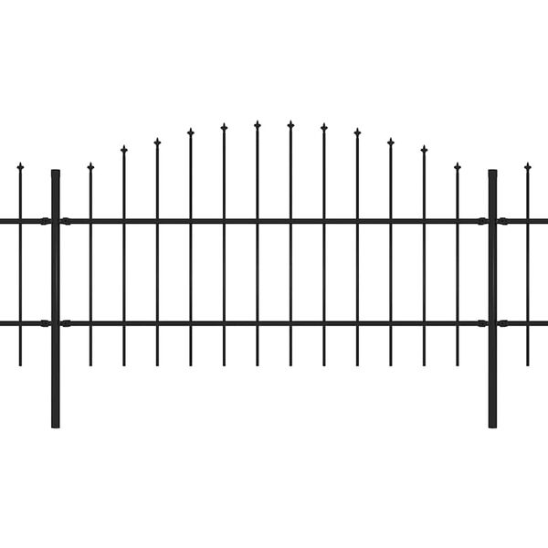 vidaXL Gar&eth;gir&eth;ing me&eth; spj&oacute;ttoppi &uacute;r st&aacute;li 1426x100 cm sv&ouml;rt