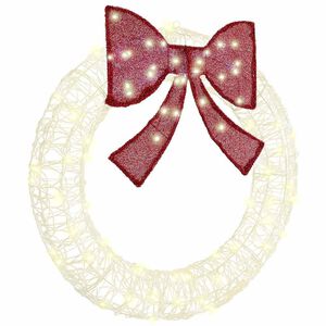 vidaXL Krans með 80 LED Hlýr hvítur 92 x 9.5 x 92 cm Akrýl