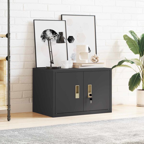 vidaXL Geymslusk&aacute;pur Svart 60 x 40 x 40 cm St&aacute;l