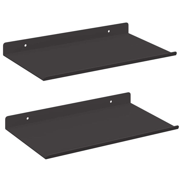 vidaXL Flj&oacute;tandi skrifbor&eth; 2 pcs Svart 30 x 17,5 x 2,5 cm St&aacute;l