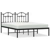 vidaXL R&uacute;mgrind &uacute;r M&aacute;lmi &aacute;n D&yacute;nu me&eth; H&ouml;f&eth;agafli Sv&ouml;rt 140x190 cm