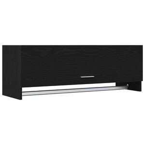 vidaXL Geymsluk&aacute;pur Svartur Eik 100 x 32,5 x 35 cm Samsettur vi&eth;ur