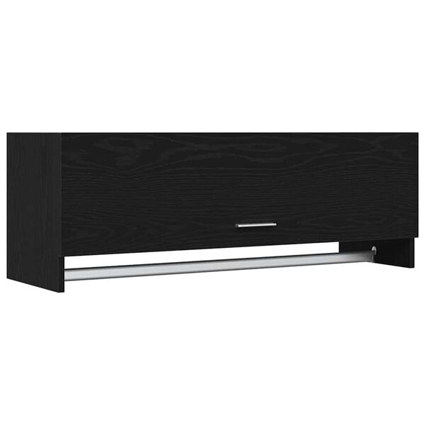 vidaXL Geymsluk&aacute;pur Svartur Eik 100 x 32,5 x 35 cm Samsettur vi&eth;ur