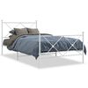 vidaXL R&uacute;mgrind &uacute;r M&aacute;lmi me&eth; H&ouml;fu&eth;gafli & F&oacute;tagafli Hv&iacute;t 100x200 cm