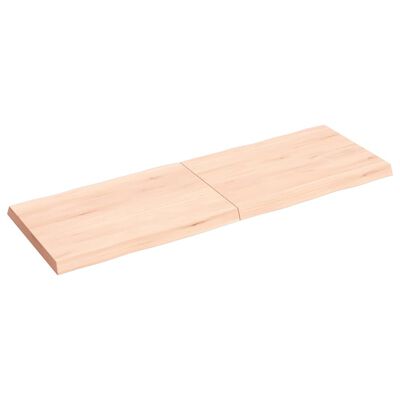 vidaXL Borðplata 120x40x(2-4) cm Ómeðhöndluð Gegnheil Náttúrul. Brúnir