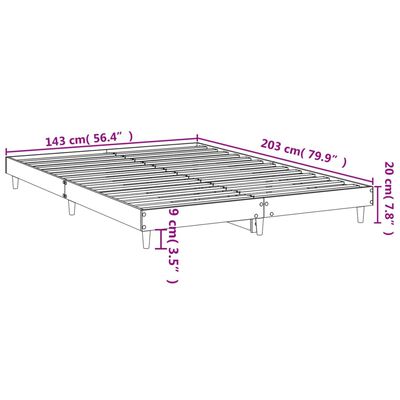 vidaXL Rúmskápur Brún Eik 140x200 cm Samsettur Viður