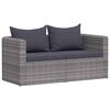 vidaXL Hornas&oacute;far &iacute; Gar&eth;inn 2 stk Gr&aacute;r Polyrattan