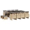 vidaXL 13 Hluta Gar&eth;bor&eth;sett me&eth; Sessum Drapplitu&eth; Blanda P&oacute;l&yacute;rattan