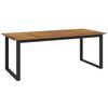 vidaXL Gar&eth;bor&eth; me&eth; U-laga F&oacute;tum 200x90x75 cm Gegnheill Akas&iacute;uvi&eth;ur