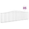 vidaXL Bogadregnir Grj&oacute;tkassar 5 stk. 400x30x100/120 cm Sinkh&uacute;&eth;a&eth; J&aacute;rn