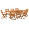 vidaXL 9 hluta gar&eth;bor&eth;stofusett 220x90x75 cm gegnheilvi&eth;i Acacia