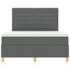 vidaXL LED Box Spring R&uacute;m me&eth; d&yacute;nu D&ouml;kk gr&aacute; 140 x 190 cm d&uacute;kur