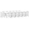 vidaXL Garður borðsett 15 pcs Hvítt Polt rattan