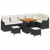 vidaXL Gar&eth;s&oacute;fa sett me&eth; p&uacute;&eth;i 9 pcs Svartur p&oacute;l&yacute;rattan
