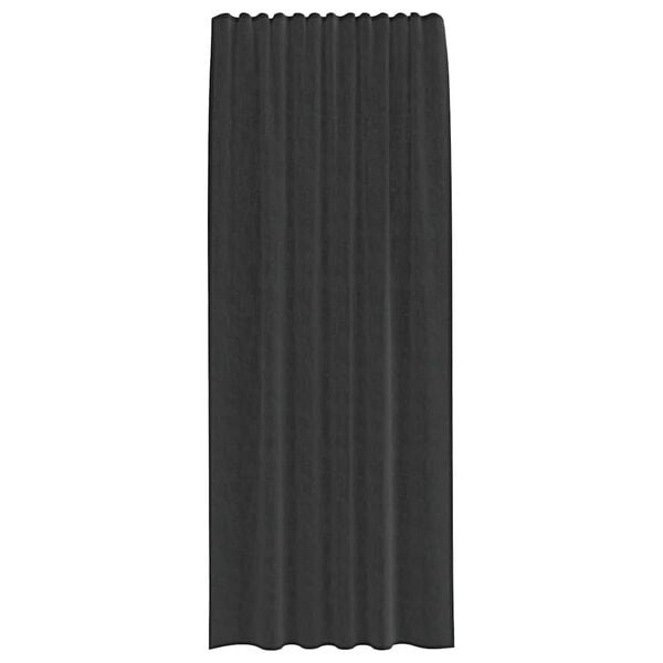 vidaXL Voile Gardínur með stangavasum 2 stk Svart