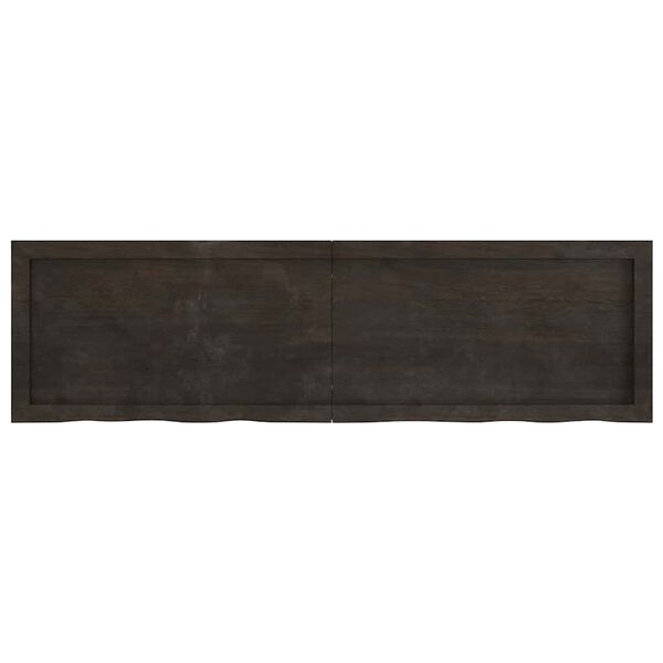 vidaXL Bor&eth;plata D&ouml;kkbr&uacute;n 140x40x(2-4) cm Me&eth;h&ouml;ndlu&eth; Gegnheil Eik